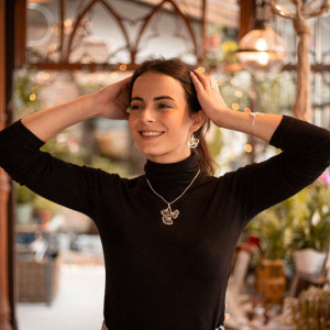 Kolczyki Ginko Biloba małe srebrne