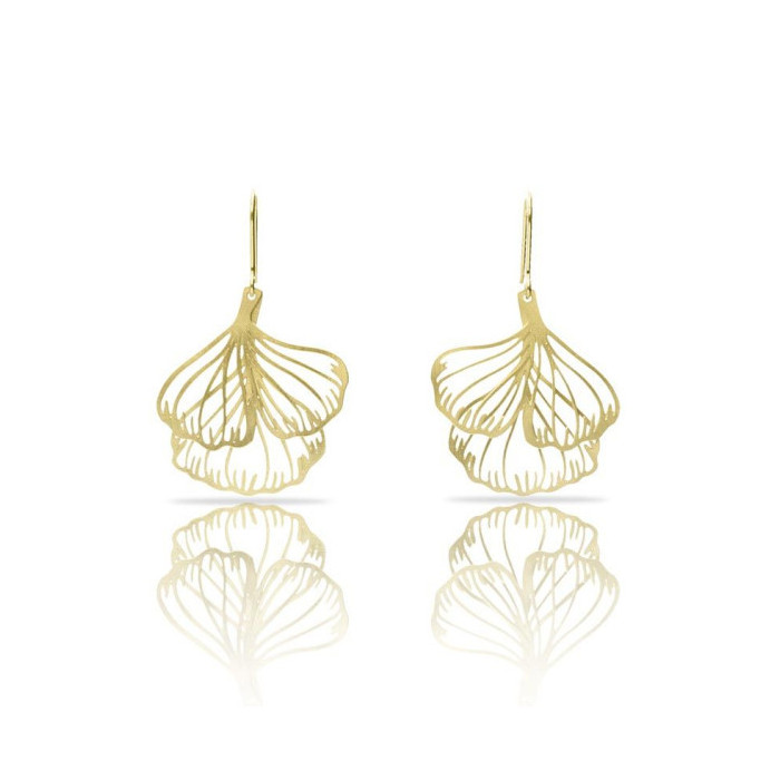 Kolczyki Ginko Biloba małe złote