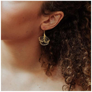 Kolczyki Ginko Biloba małe złote