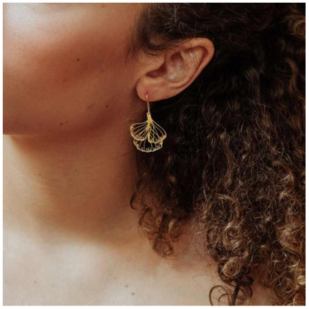 Kolczyki Ginko Biloba małe złote