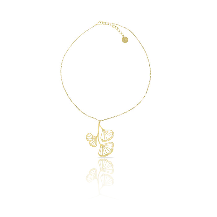 Naszyjnik krótki Ginko Biloba złoty