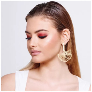 SOL DE ORO Kolczyki Ginko XL złote od RAS