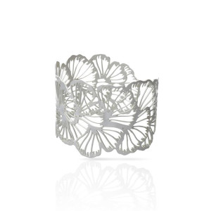 Bransoleta Ginko Biloba srebrna