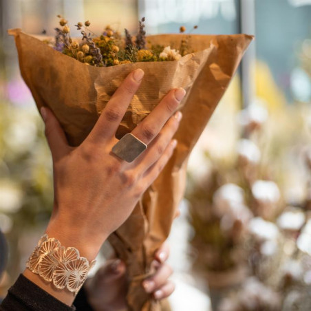 Bransoleta Ginko Biloba srebrna