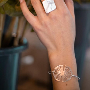 Bransoletka zapinana Ginko Biloba złota