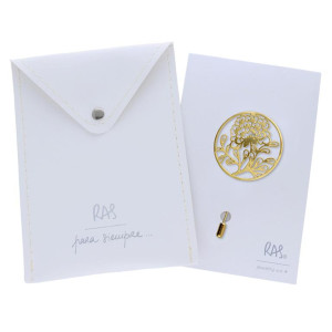 Broszka Porcelana Flor złota