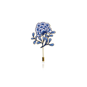 Broszka Porcelana Flor złoto/kolor