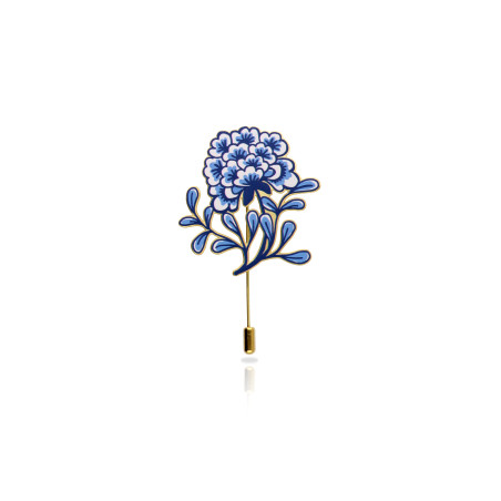 Broszka Porcelana Flor złoto/kolor