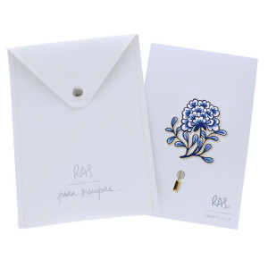 Broszka Porcelana Flor złoto/kolor