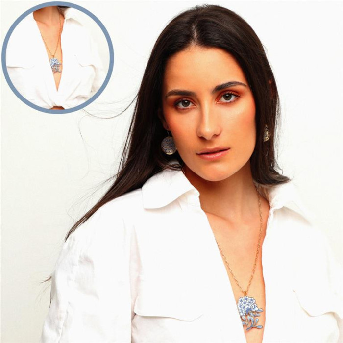 Naszyjnik Porcelana Flor złoto/kolor