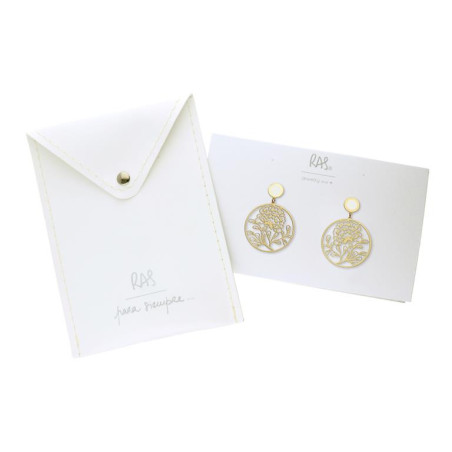 Kolczyki Porcelana Flor złoto