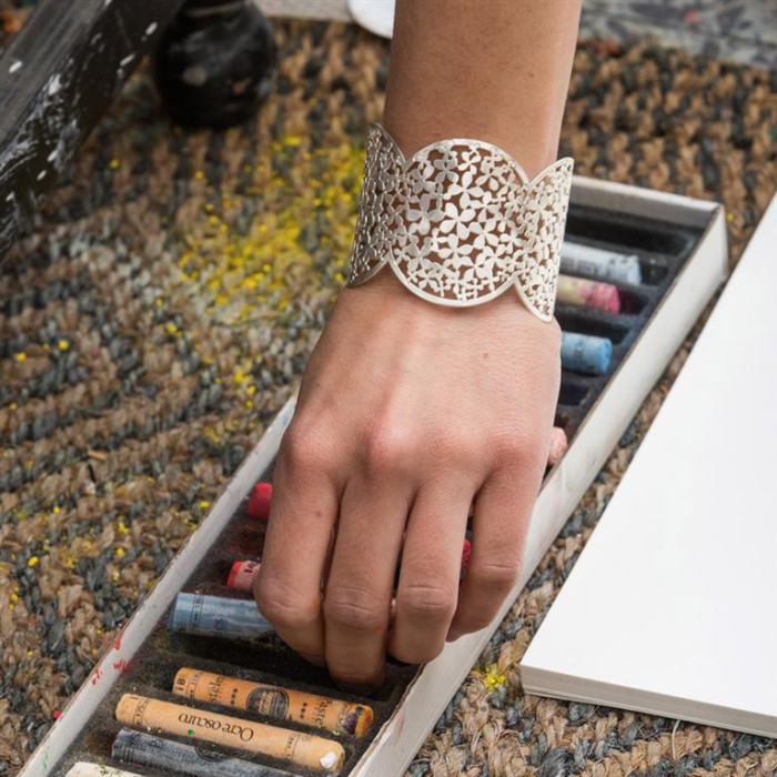 Bransoleta Hortensia srebrna