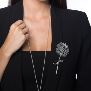 Broszka Hortensia srebrna